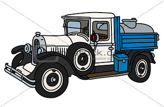 The vintage dairy tank truck