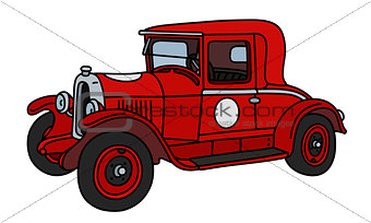 The vintage red racecar