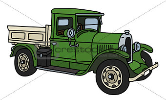 The vintage green truck