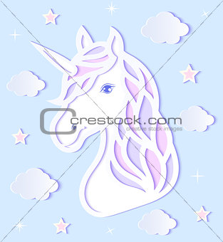 Head of paper unicorn