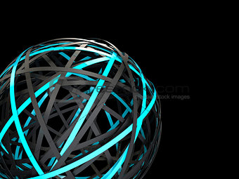 Futuristic sphere with neon glow