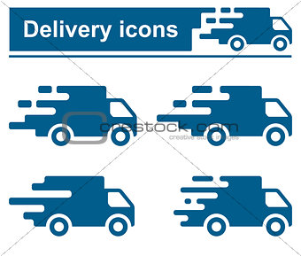 Fast delivery icon set