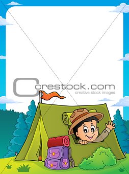 Scout in tent theme frame 1