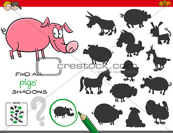 shadows game with pigs characters
