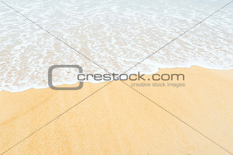 Sand beach and sea wave for background