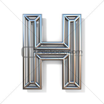 Wire outline font letter H 3D