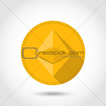 Ethereum crypto currency chrystal coin icon