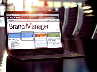 Job Opening Brand Manager. 3D.