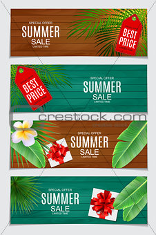 Abstract Vector Illustration Summer Sale Card Set  Background