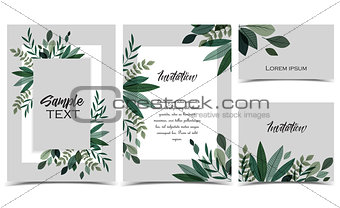 Card with branches and leaf