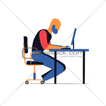Man work hard at your laptop on the desk