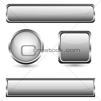 Grey glass buttons with chrome frame