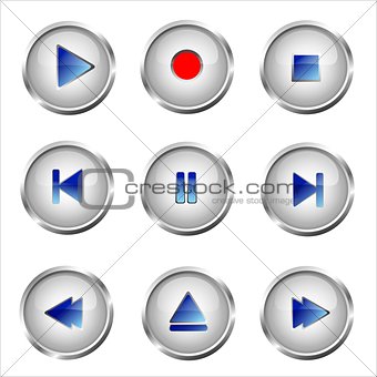 Set of media buttons