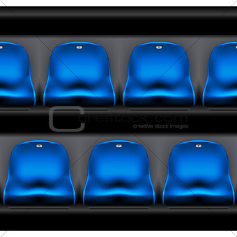 Row of plastic stadium seating - sport arena chairs