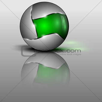 Vector illustration of green colorful sphere as emblem