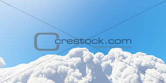 Blue sky with white clouds 3d render