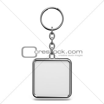 Blank metal trinket with a ring for a key square shape 3D