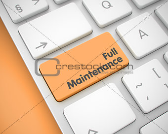 Full Maintenance - Message on the Orange Keyboard Key. 3D.