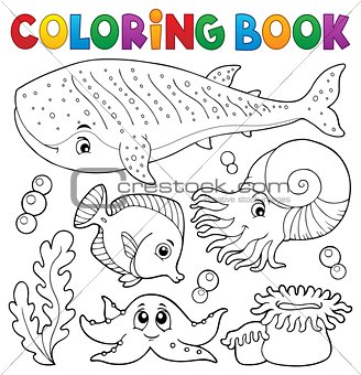 Coloring book ocean life theme 1
