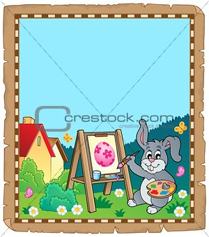 Parchment with Easter bunny painter