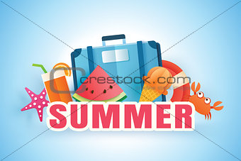 Paper art of decoration origami travel equipment with summer tex