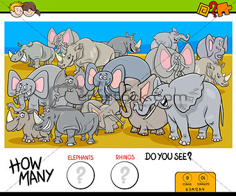 counting elephants and rhinos game for kids