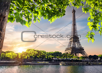 Sunset over Eiffel Tower