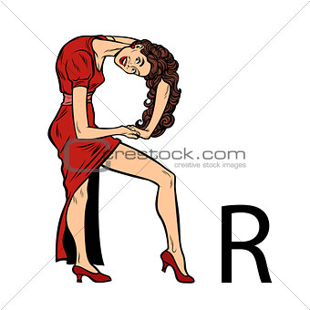 letter R ar or. Business people silhouette alphabet