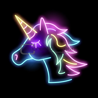 Colourful Neon Unicorn Light Sign