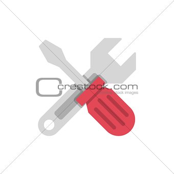 Wrench crosses screwdriver