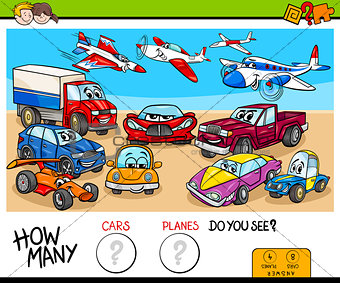 counting cars and planes educational game