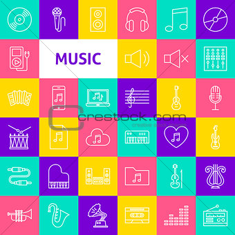 Vector Music Line Icons