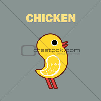 Domestic bird chicken simple