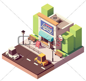 Vector isometric fishing gear and tackle shop