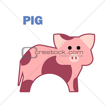 Farm animal pig isolated