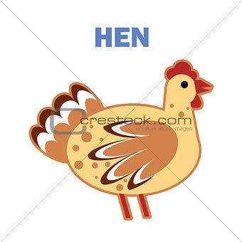 Domestic bird hen isolated