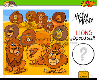 counting lions animals educational game