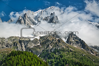 Clouds over the Mont Blanc group