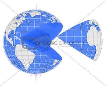 Blue Globe Slice