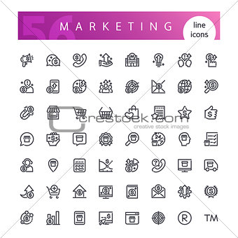 Marketing Line Icons Set