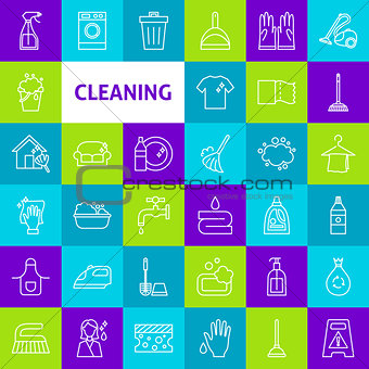 Vector Cleaning Line Icons