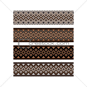 Beaded border design pattern brown color stripes.