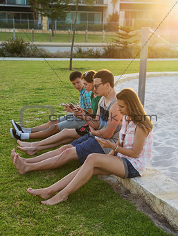 Young people with digital devices