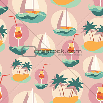 Seamless background pattern with summer elements