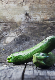 Zucchini on wood