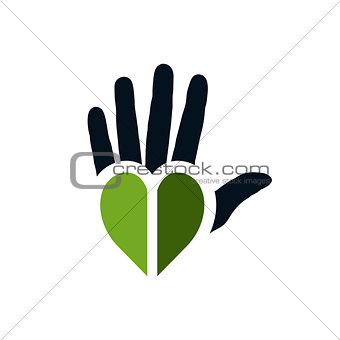 Ecological palm and heart