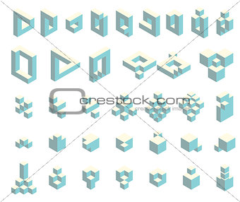 Isometric cubes set