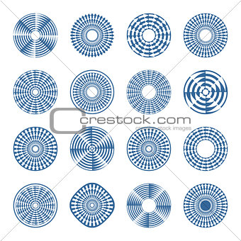 Arrows in circle patterns. Design elements.