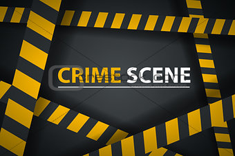 Crime ribbon template. Caution, stop, police line, crime scene.