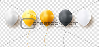 Glossy Balloons on Transparent Background Vector Illustration